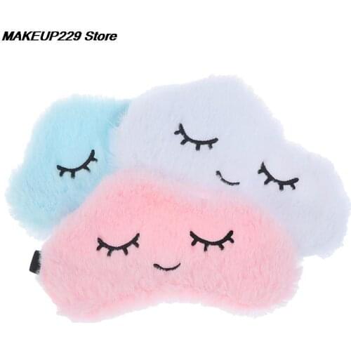 Cute Cartoon Eye Mask Plush Eye Cover Sleeping Mask Kids Sleeping Mask Eyepatch Travel Rest Eye Band Blindfold Sleep Aid Eyemask