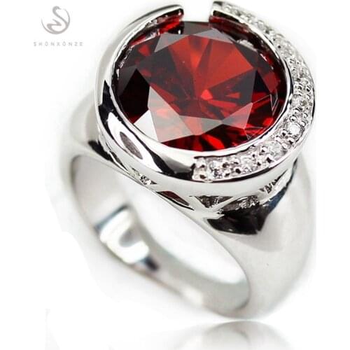 Fleure Esme Engagement wedding fashion rings for women 2019 best sell my orders Red Pink Cubic Zirconia Rhodium Plated R863 R866