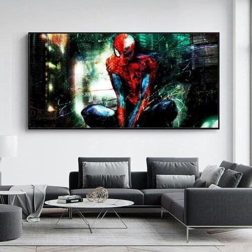 Avengers Marvel Movie Superhero Spiderman Graffiti Wall Art Posters Corridor Living Room Decor Canvas Painting Bedroom Pictures