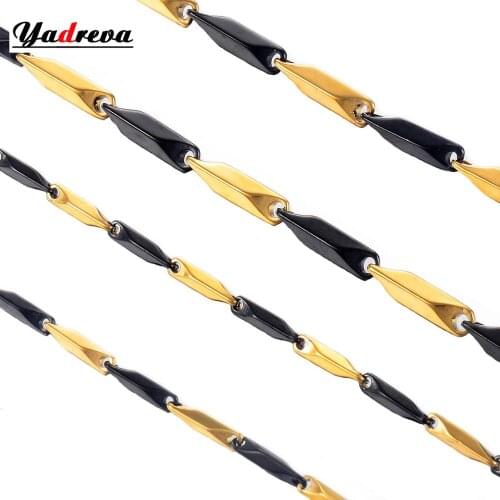 Stainless Steel Mens Byzantine Chain Hip-Hop Style Fashion Gold Stainless Steel Necklace Jewelry