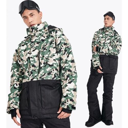 2020 New Mens Ski Suits Winter Outdoor Snowboard Suit Sports Waterproof Snow Pants Skiing Jacket Warm Windproof Thicken Overalls