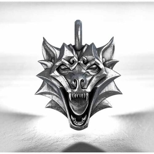 Beier 316L Stainless Steel Viking men high quality Myth Odin 's Symbol wolf head animal Amulet Pendant Necklace jewelry LP451