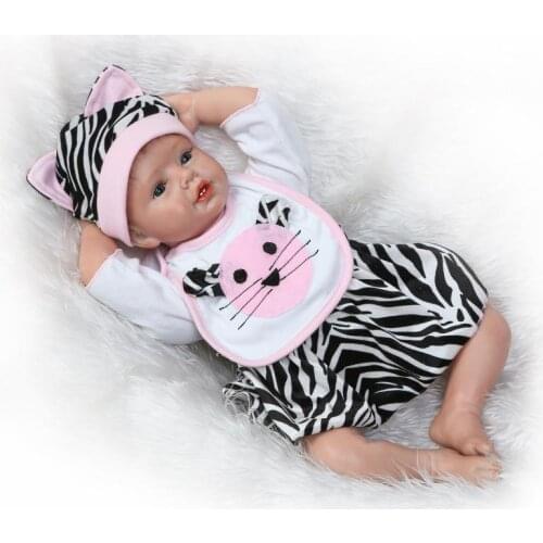 22 Inch Soft Silicone Lifelike Reborn Babies Doll Fashion Gift for Girls Newborn Babies Toys Baby Sleeping Dolls Newborn Toys