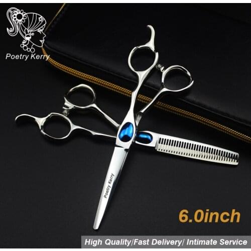 6 inch poem Kerry "Professional hair Barber scissors set straight scissors and Thinning Scissors hair care & styling