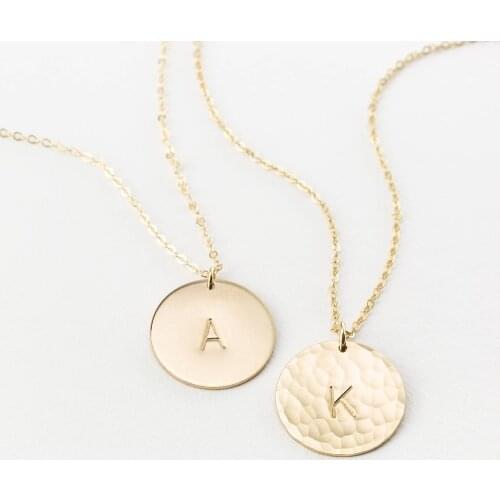 Name Necklace Handmade Initial Necklace Coins Choker Gold Filled Pendants Collier Femme Kolye Women Jewelry Boho Necklace