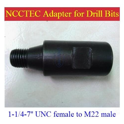 Adapter connector 1-1/4-7'' UNC female to M22 male for diamond drill machine which has 1-1/4-7'' male thread FREE shipping