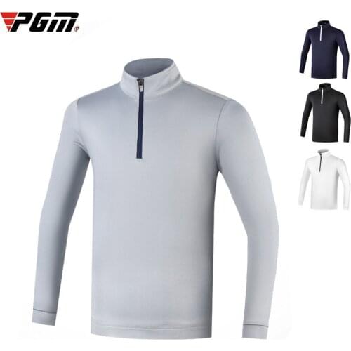 PGM Childrens Shirt Boys Long Sleeve Training T-Shirt Outdoor Zipper Stand Neck Tops Clothes Sportswear M-XXL D0983