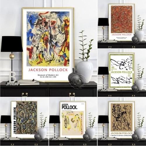 Jackson Pollock Expressionism Poster, Jackson Vintage Abstract Wall Art, Pollock Exhibition Museum Prints Poster, Retro Art