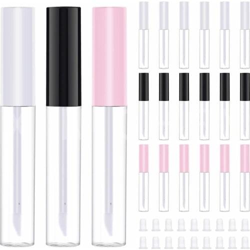 10 PCS 10ML Lip Gloss Tubes Empty Refillable Bottles Mini Portable Makeup tube Cosmetic Containers for Travel Cute Pink White