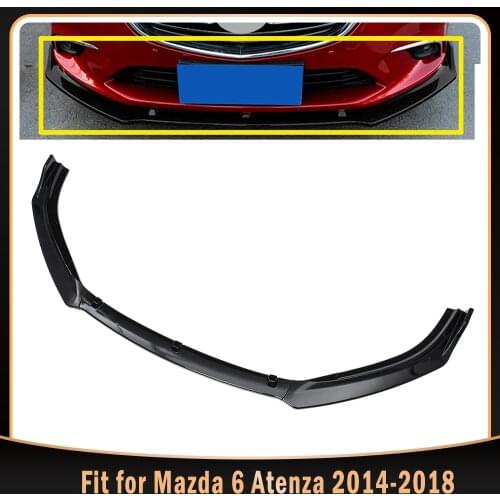 3PCS Car Front Bumper Splitter Lip Diffuser Spoiler Wind Body Kit For Mazda 6 Atenza 2014-2018 Glossy Black