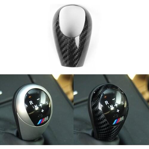 Real Carbon Fiber Gear Shift Knob Trim Cover for BMW M3 2009-2013 M5 2005-2008 M6 2006 Sticker Interior Accessories Car-Styling