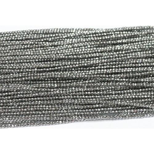 Silver-color Hematite Stone 2mm 3mm Round Faceted Beads Fashion Diy Jewelry Loose Beads 15" B465