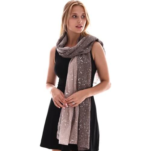 Ombre Glitter Viscose Hijab Scarf Shawls Gradient Cotton Muslim Head Wrap Headband 16 Color Big Size Scarves 180*90cm 1PC Retail