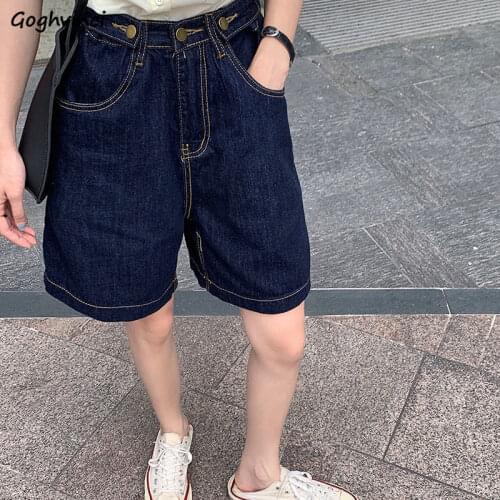Baggy Denim Shorts Women Simple Adjustable Waist Solid Boyfriend Soft Fashion Students Daily Retro Classic Leisure Females Hot