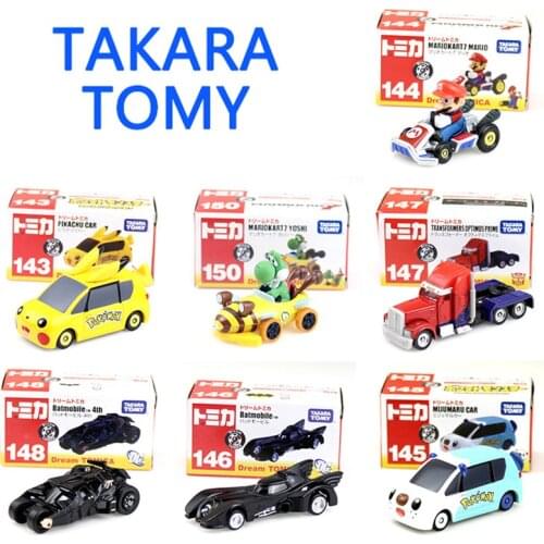 TOMY alloy car Model Pikachu Super Mario Optimus Prime Smurf Batman chariot childrens collection birthday Christmas gift toy