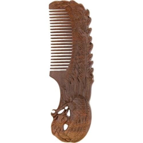 Traditional Design Natural Sandalwood Wide Tooth Comb Hair Styling Detangling Comb