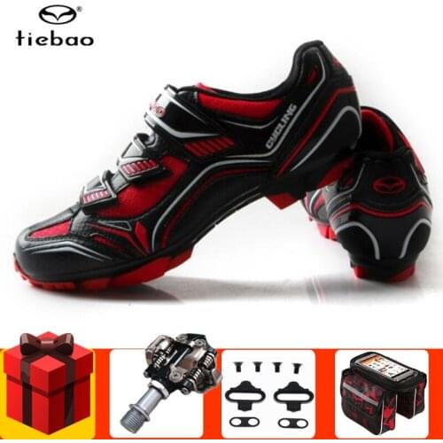 Tiebao Sapatilha Ciclismo Mtb Cycling Shoes Add SPD Pedal Set 2019 Mountain Bike Self-Locking Men Sneakers Women Athletic Shoes