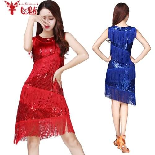 Sequins Latin dance costume women sexy tassel Latin dance performance costume latin dance dress women latin skirt latin dress
