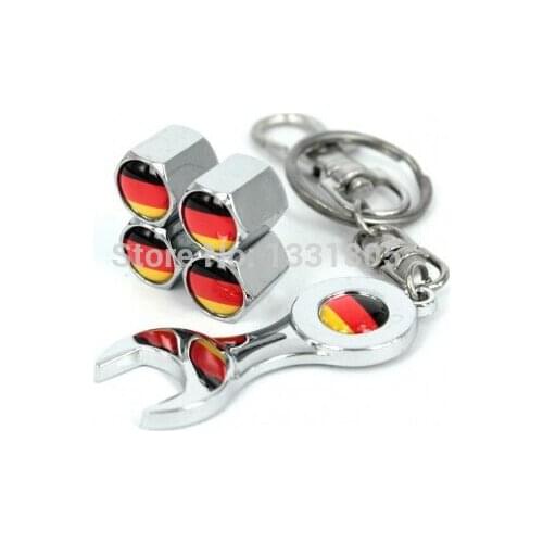 1set Alloy Germany Flag Emblem Decal Car Wheel Tyre Tire Valve caps Screws Nuts for BMW Volkswagen SEAT etc