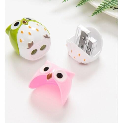 1pc Kawaii Cute Owl Plastic Mechanical Pencil Sharpener School Office Supplies Artist Creative Stationery Student Gift 4 Colors