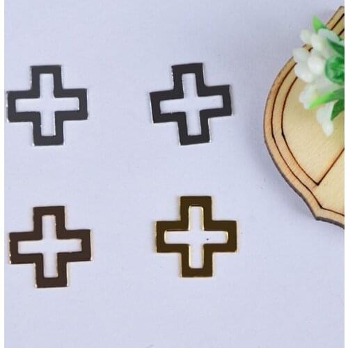 20pcs/lot 0.4*12*12MM setting big Hollow cross vintage style supplie Pendant Earrings manualidades jewelry making supplies