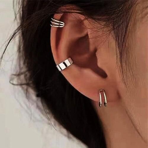 New Fashion Clip Earrings for Women Simple Smooth Punk Rock Vintage Fashion Unisex No Piercing Fake Cartilage Earrings Gifts