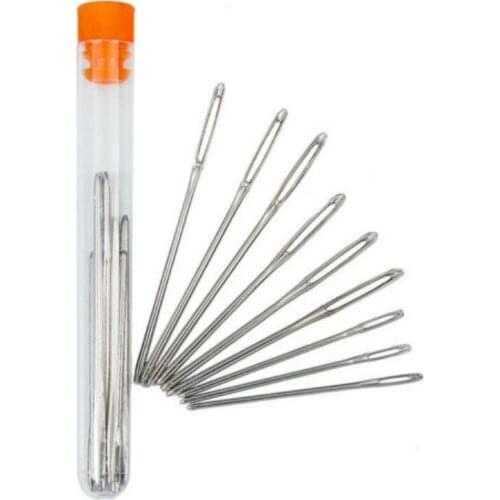 9 pieces/set of DIY craft tools big eye needle stainless steel embroidery cross stitch knitting wool sewing hand hook set tool