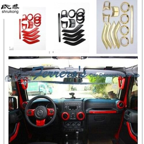 Free shipping Interior Accessories Steering Wheel Vent Door Handle Trim Cover for Jeep Wrangler 4-Door 2007-2016 car-styling