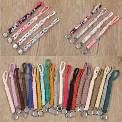Colorful Braided Pacifier Clips Chain Baby Pacifier Chain Newborn Nursing Teether Dummy Soother Nipple Holder For Infant Feeding