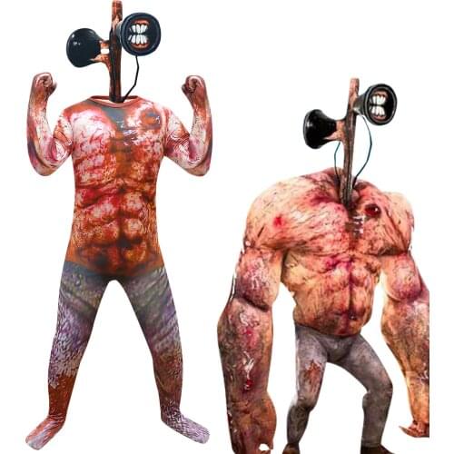 Childrens Halloween Clothes Crazy Chase Game Muscle Siren Head Cosplay Costume Carnival Disguise Children Jumpsuits 3-12Y