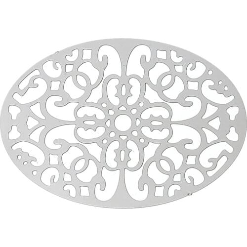 DoreenBeads Filigree Stainless Steel Embellishments Findings Oval Silver Color Flower 29mm(1 1/8") x 21mm( 7/8"), 2 Pieces