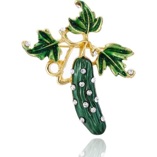 European and American clothing green cucumber drip simulation brooch suit accessories corsage pin sell like hot cakes