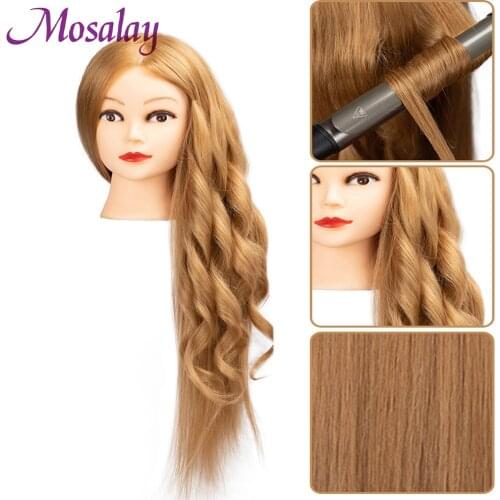 Mannequin Head With 60% Mixed Human Yaky Hair 60cm Maniquin Doll Hairdressing Training Head Cosmetology For Beauty Salon School