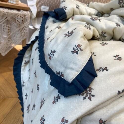 Cotton Double-Layer Yarn Small Floral Airable Cover Summer Thin Pure Cotton Summer Quilt Summer Washable Summer Quilt