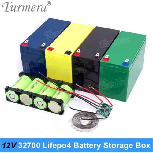 Turmera 32650 32700 Lifepo4 Battery Storage Box with 1x4 Bracket for 12V 7Ah Uninterrupted Power Supply and E-bike Battery Use A