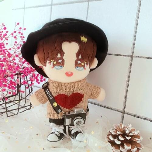 20cm Baby Doll Plush Dolls Clothes Lovely Knitted sweater Toy Dolls Accessories for Korea Kpop EXO Idol Dolls Gift