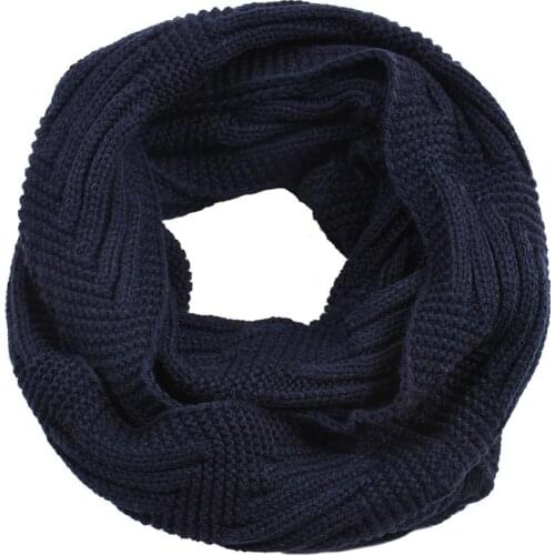 Men Winter Knitted Ring Scarf Solid Color Neck Warmer Loop shawl Snood Wrap Outdoor Climbing Mens Cable Infinity Scarves