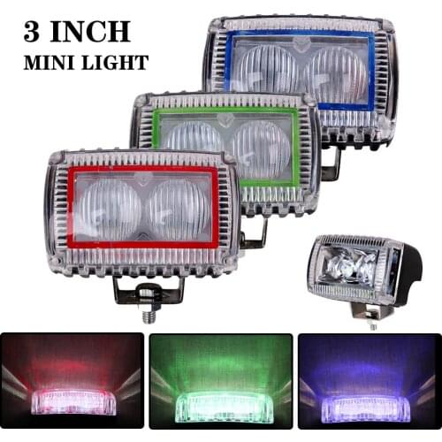 3INCH Blue/ Red/ Green/ LED WORK LIGHT SPOT/FLOOD DRIVING FOG LAMP HEADLIGHT CAR SUV BOAT WAGON PICKUP CAMPER MOTORCYCLE ATV