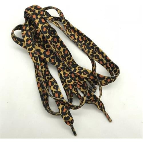 1 Pair Newest Classic Leopard Print Shoelaces Fashion Simple Style Convenience Flat Laces Applicable To All Kinds Of Shoes