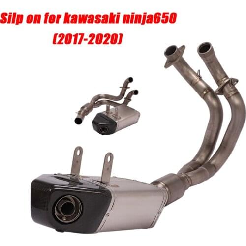 Silp on For Kawasaki Ninja 650 2017 2018 2019 2020 Motorcycle Full Link Pipe Lossless Replace Original Exhaust System