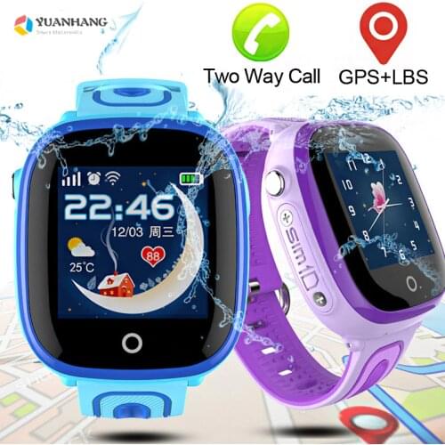 IP67 Waterproof Smart Safe GPS Location Remote Camera SOS Call Monitor Wristwatch Finder Tracker Phone Watch for Kids Student