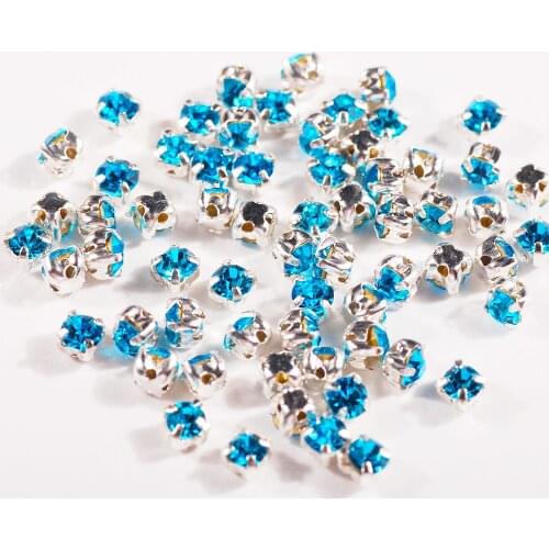 Hisenlee Silver Color Single Claw Sewing Rhinestones 288pcs Crystal Glass Colourful 3MM Strass Clothing Art DIY Accessories