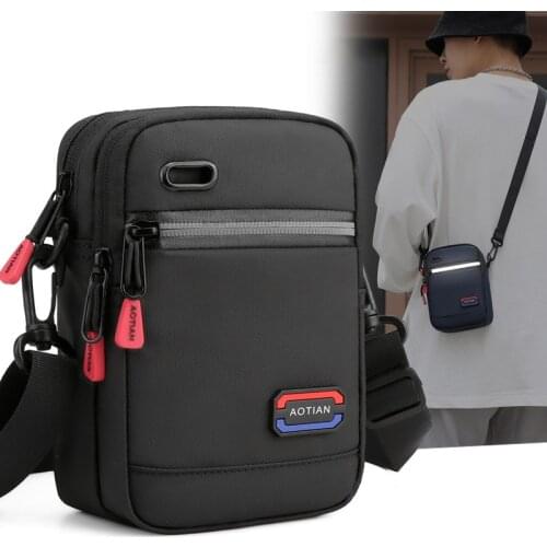 New Mens Anti-spilling Oxford Shoulder Bag Vertical Square Cross Body Bag Cool Outdoor Sports Waist Bag Crossbody Bags for Men