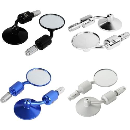Motorcycle Universal Aluminum Rear View 3" Handle Bar End 7/8" Mirrors for Kawasaki Yamaha Honda Suzuki Motorcycle Chopper