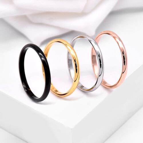 Ins Tide Stainless Steel Rings For Women Simple Temperament Engagement Wedding Rings Fashion Jewelry Wholesale 2021