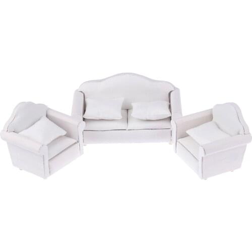 1/12 Pretend Play Toy Miniature Sofa Set For Children Kids Gift Simulation Dollhouse Sofa Living Room Furniture Accessories Toy