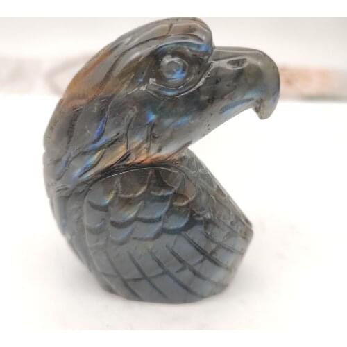 1pcs crystal skull Natural labradorite eagle skull Handmade glede quartz gemstone Animal skull healing christmas gift