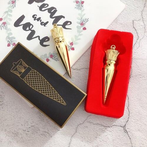 10pcs Cosmetic Empty Lip Balm Lipstick Tubes Carrot Shape Gold 12.1mm Lipstick Tubes Refillable Bottles Container+Packing Box