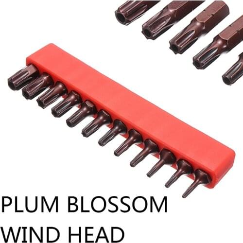 12pcs 25mm S2 Steel Magnetic Bit Set T6-T40 Security Tamper Proof Spanner Screwdriver Torx Star Hex Bit Universal Tool Parts