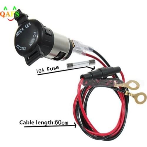 12V 24V 120W Cigarette Lighter Waterproof Power Motorcycle Boat Car Cigarette Lighter Socket Plug With Fuse & Wire